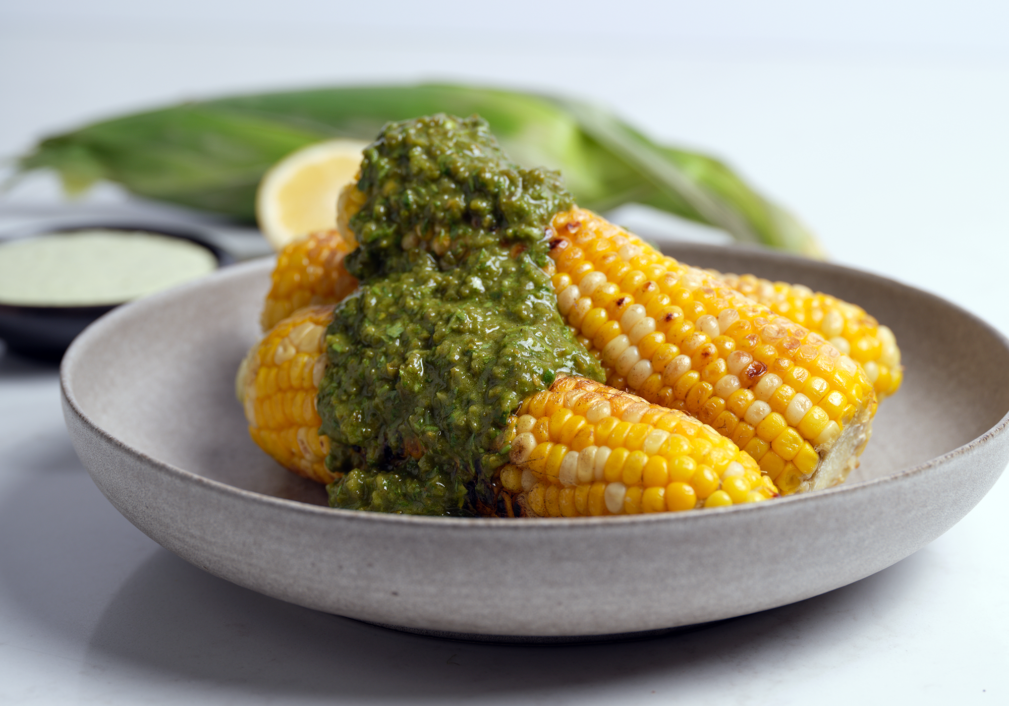BBQ Corn with jalapeno salsa