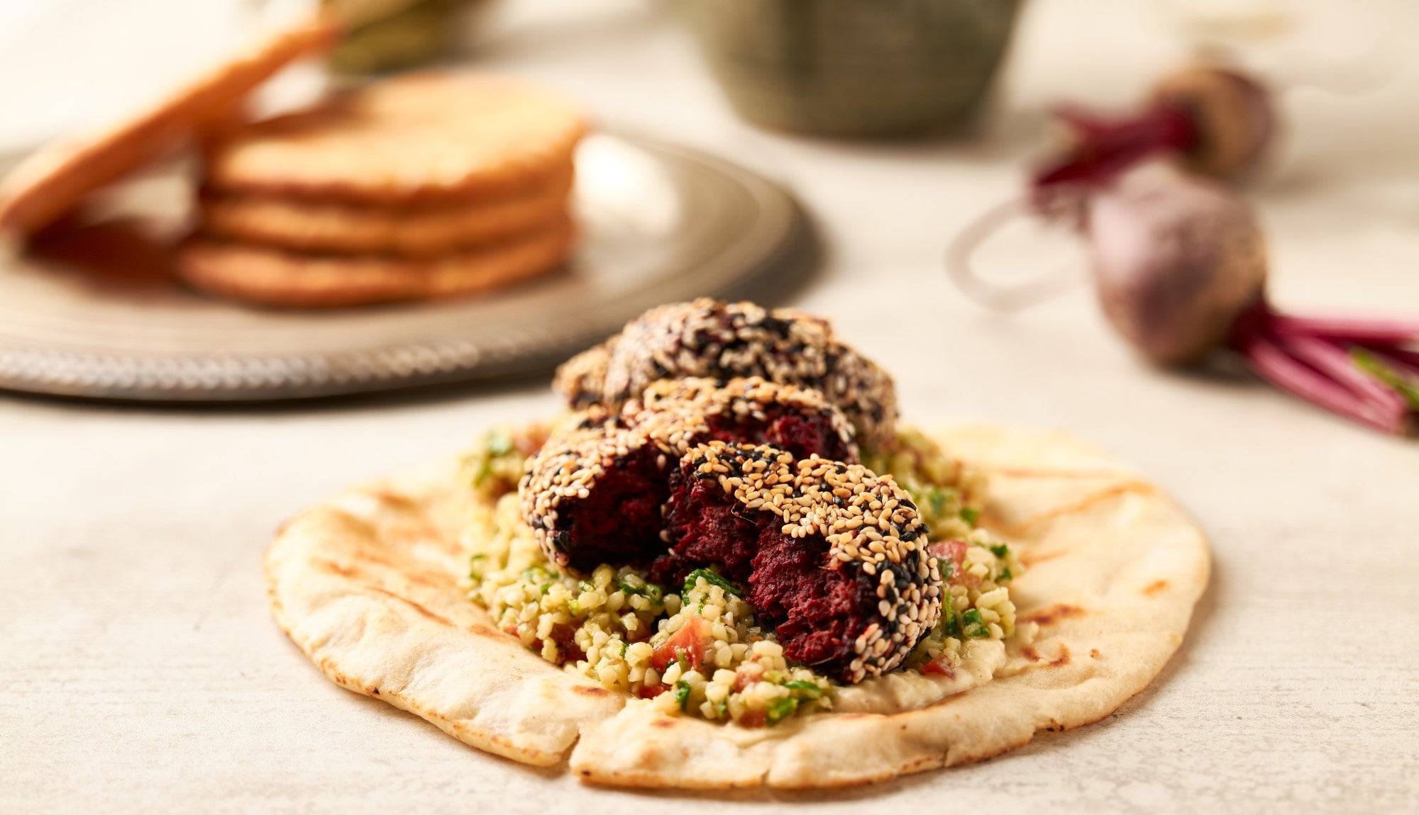 Beetroot Falafel With Tabouli And Tahini Dressing – Nutrient Rescue New 